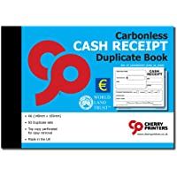 Cherry Carbonless NCR Euro Cash Receipt Duplicate Book A6 50 Sets